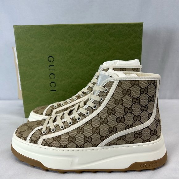 GUCCI Tennis 1977 High-Top Fabric Sneakers